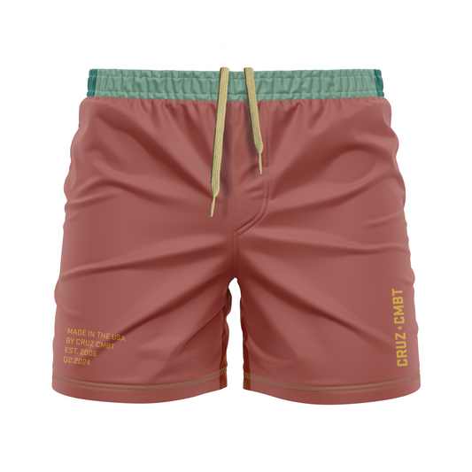 Base Collection men's FC shorts, rust multi