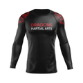 Dragons Martial Arts men's rash guard Dragon Series, black