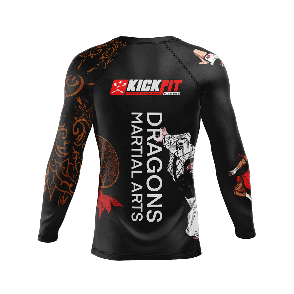Dragons Martial Arts men's rash guard Unity Series, black