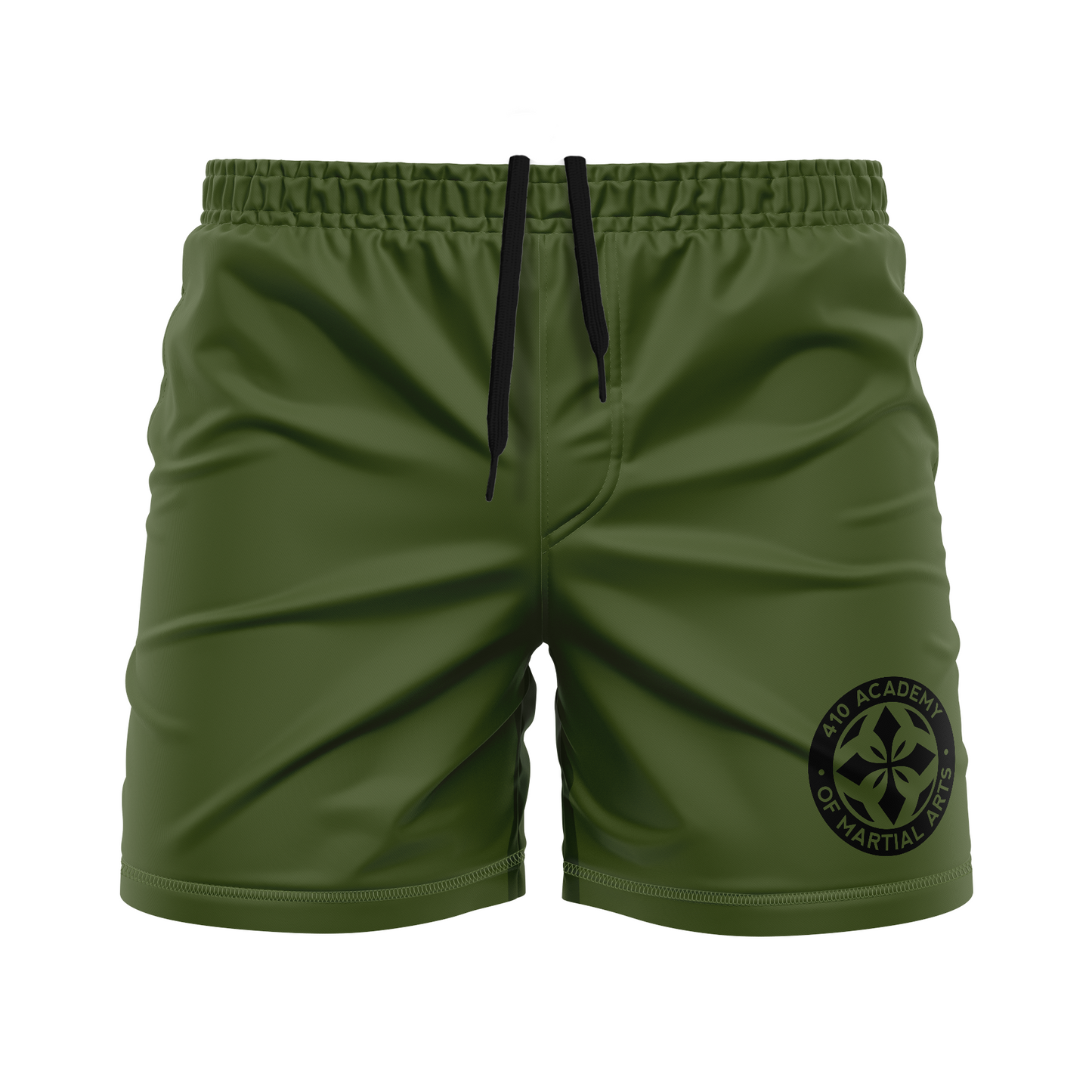 410 Academy men's FC shorts Crest, black on o.d. green