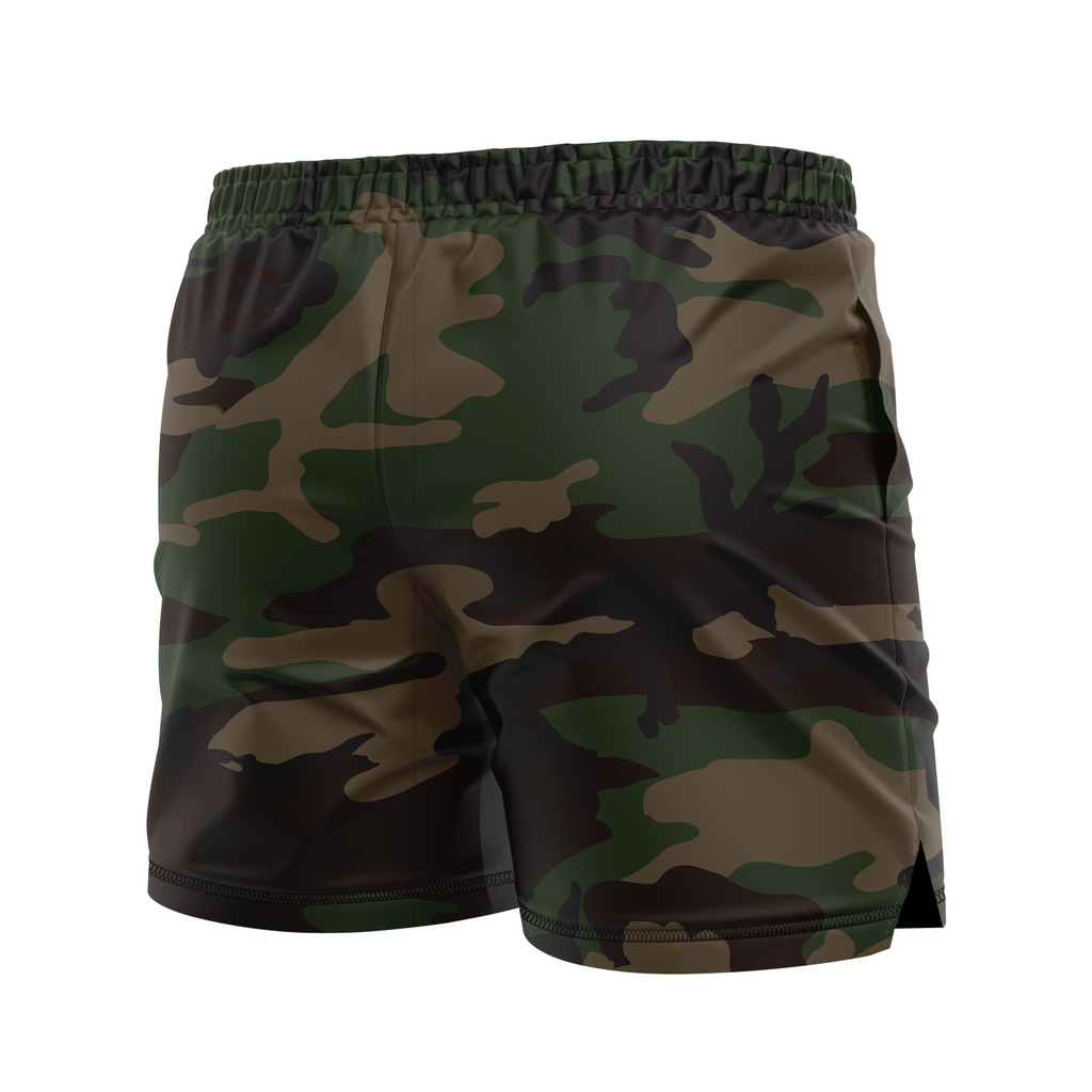 Tsunami JJ men's FC shorts Dark Woodland, green camo