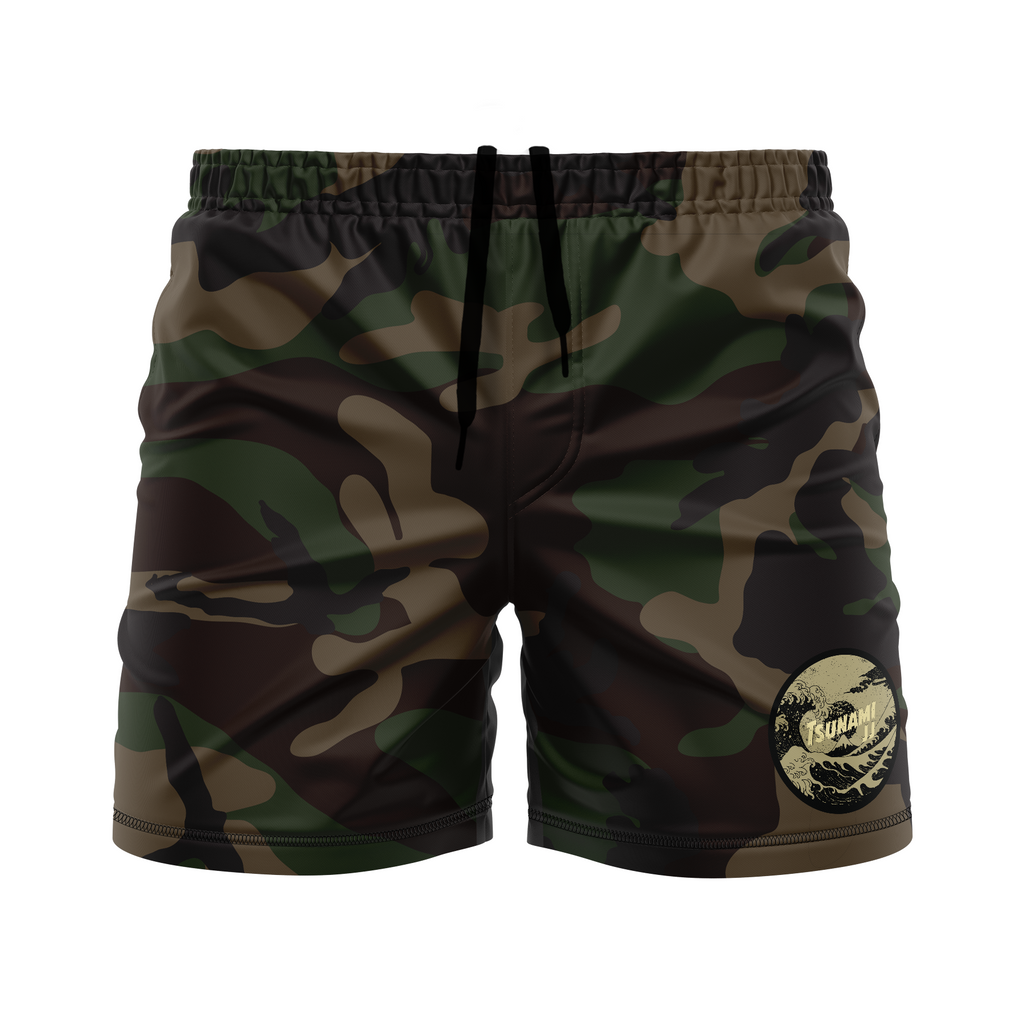 Tsunami JJ men's FC shorts Dark Woodland, green camo