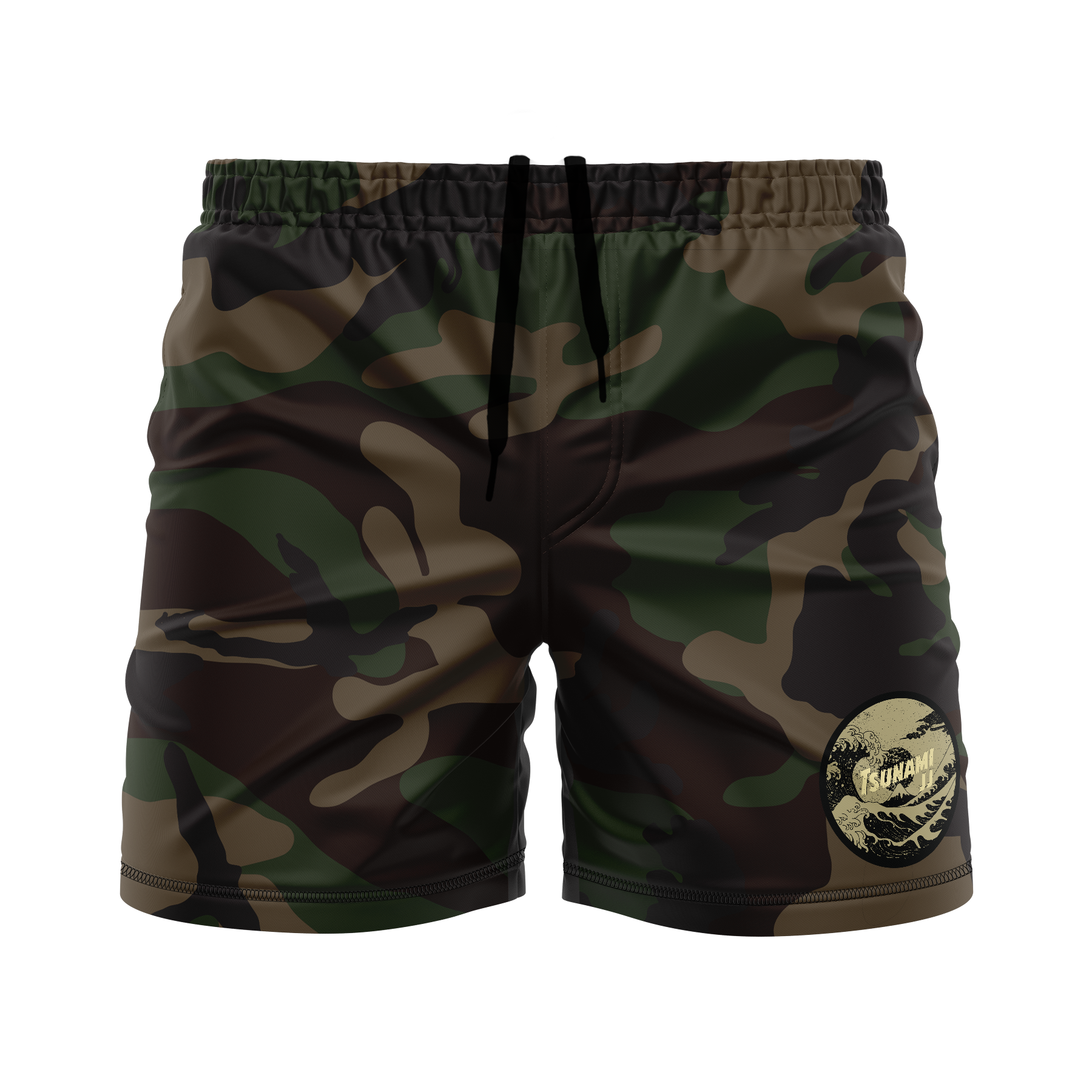 Tsunami JJ men's FC shorts Dark Woodland, green camo