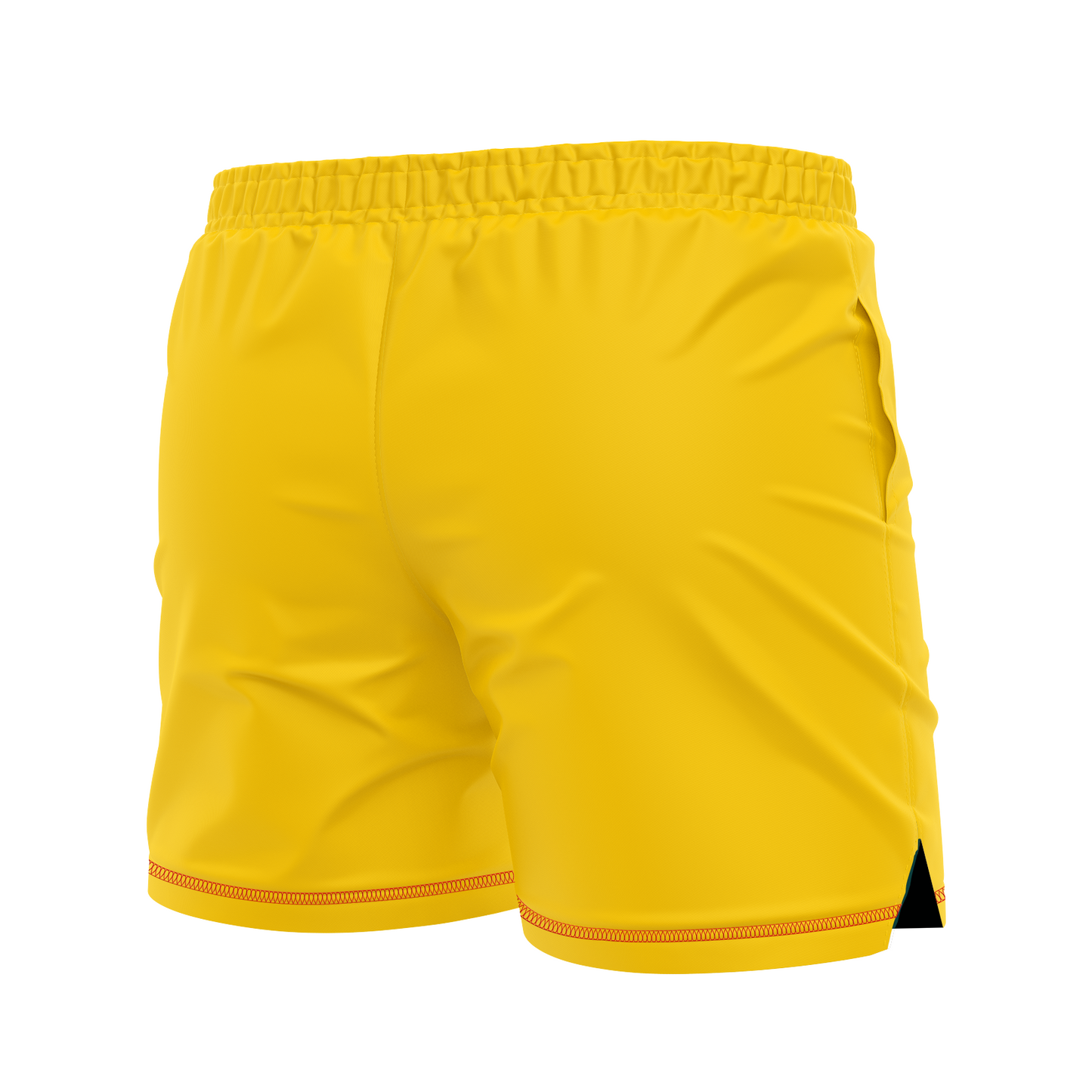 Death by Wristlock: Duck Ramen men's FC shorts, athl.gold/red