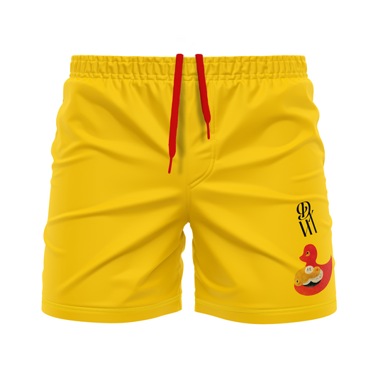 Death by Wristlock: Duck Ramen men's FC shorts, athl. gold