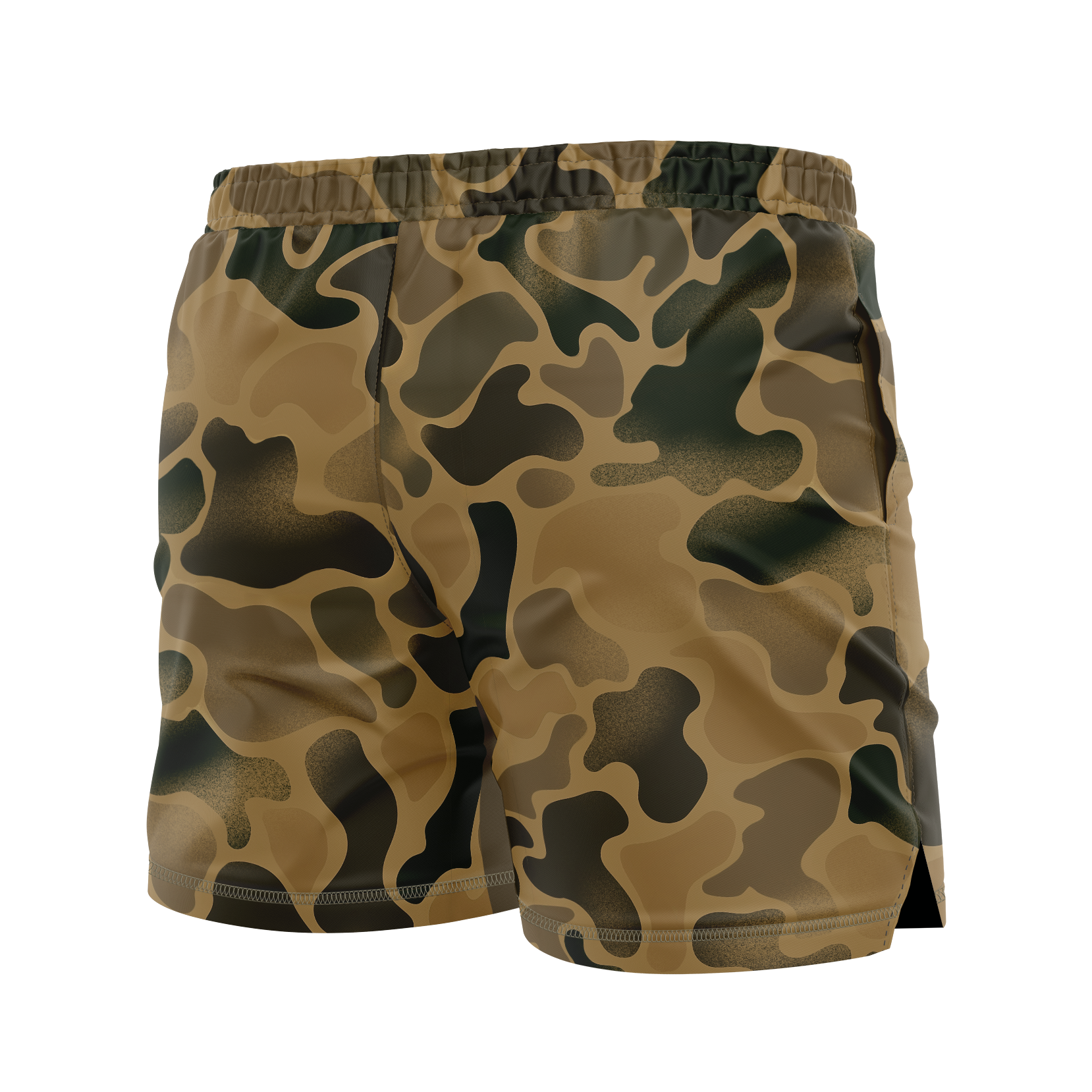 Camouflage shorts on a white background