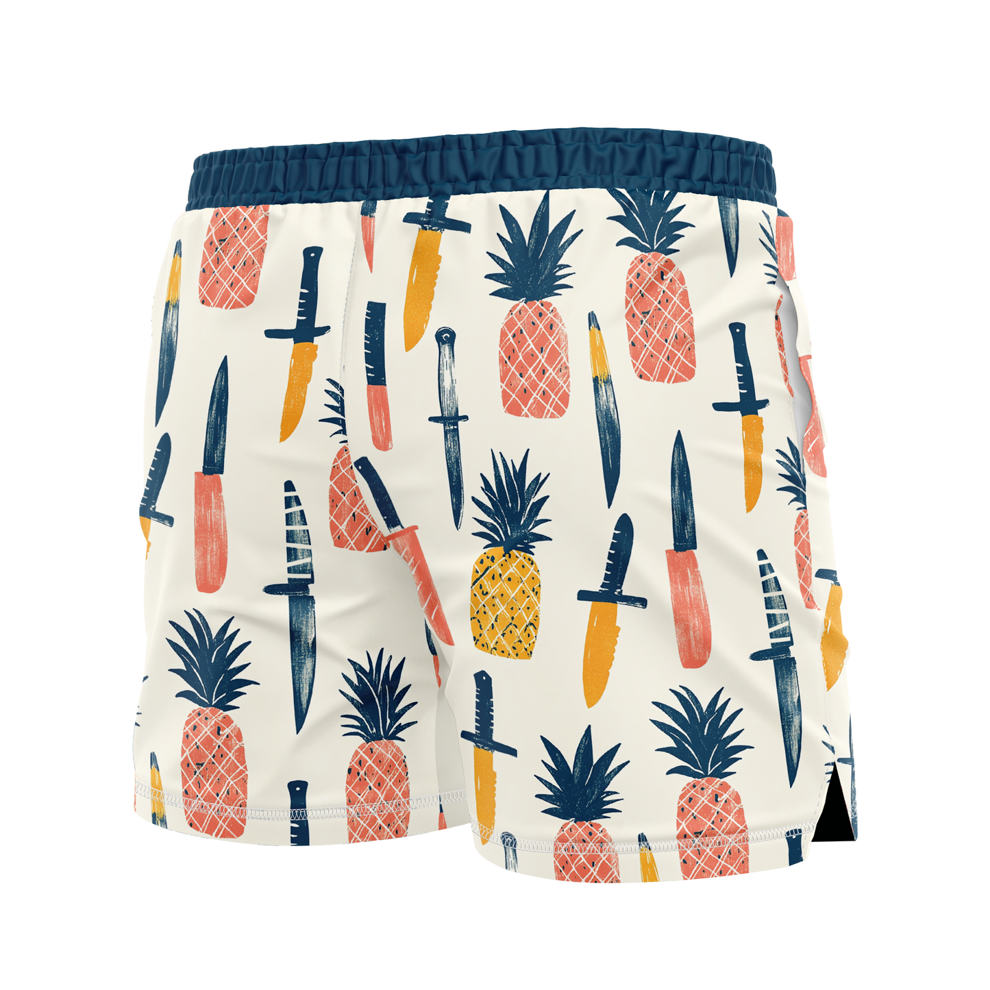 DxW: Happy Hour men's FC shorts, off-white / blue