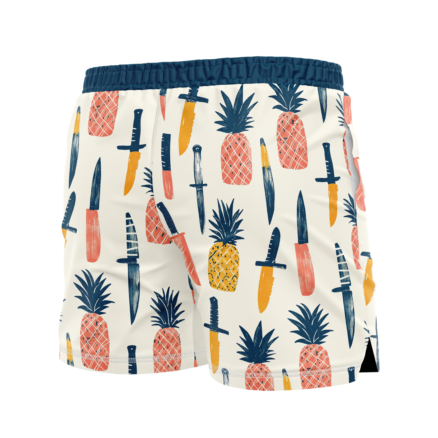 DxW: Happy Hour men's FC shorts, off-white/blue