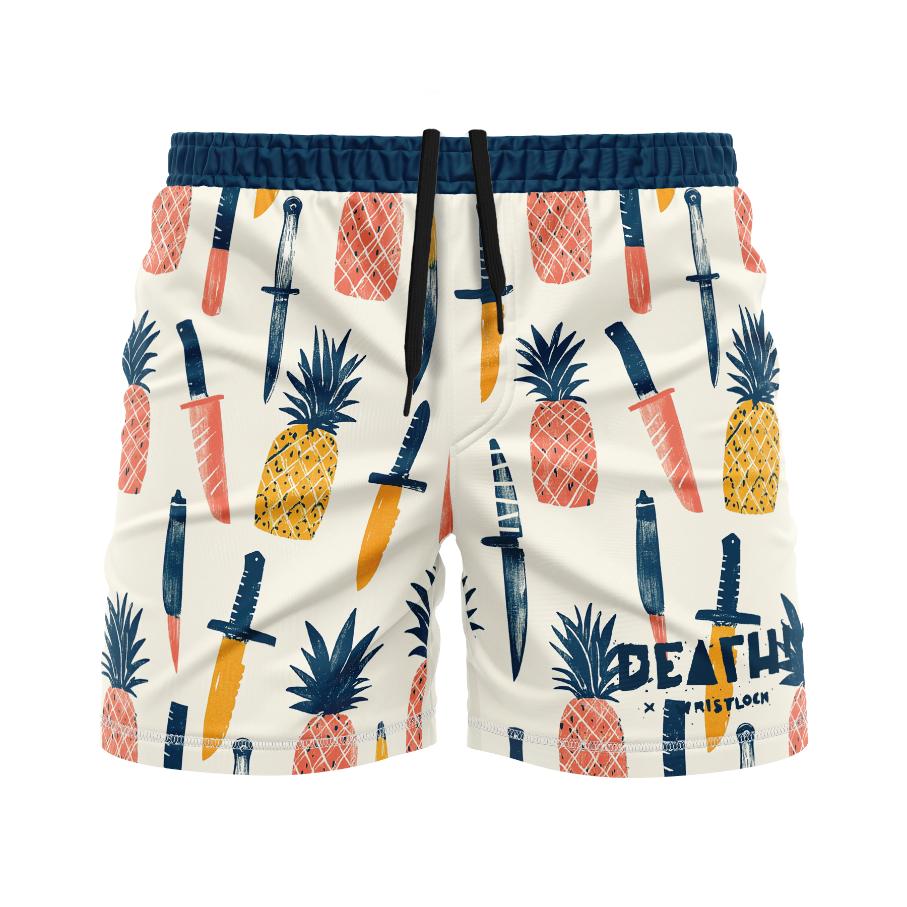 DxW: Happy Hour men's FC shorts, off-white/blue