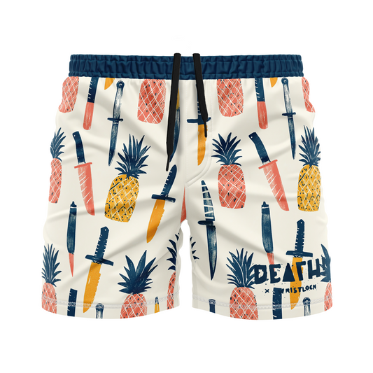 DxW: Happy Hour men's FC shorts, off-white / blue