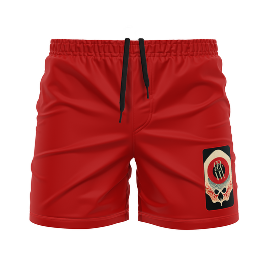 Death by Wristlock: Ouroboros men's FC shorts, red
