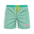 DxW: Pima Block men's FC shorts, carib.green/pink/yellow