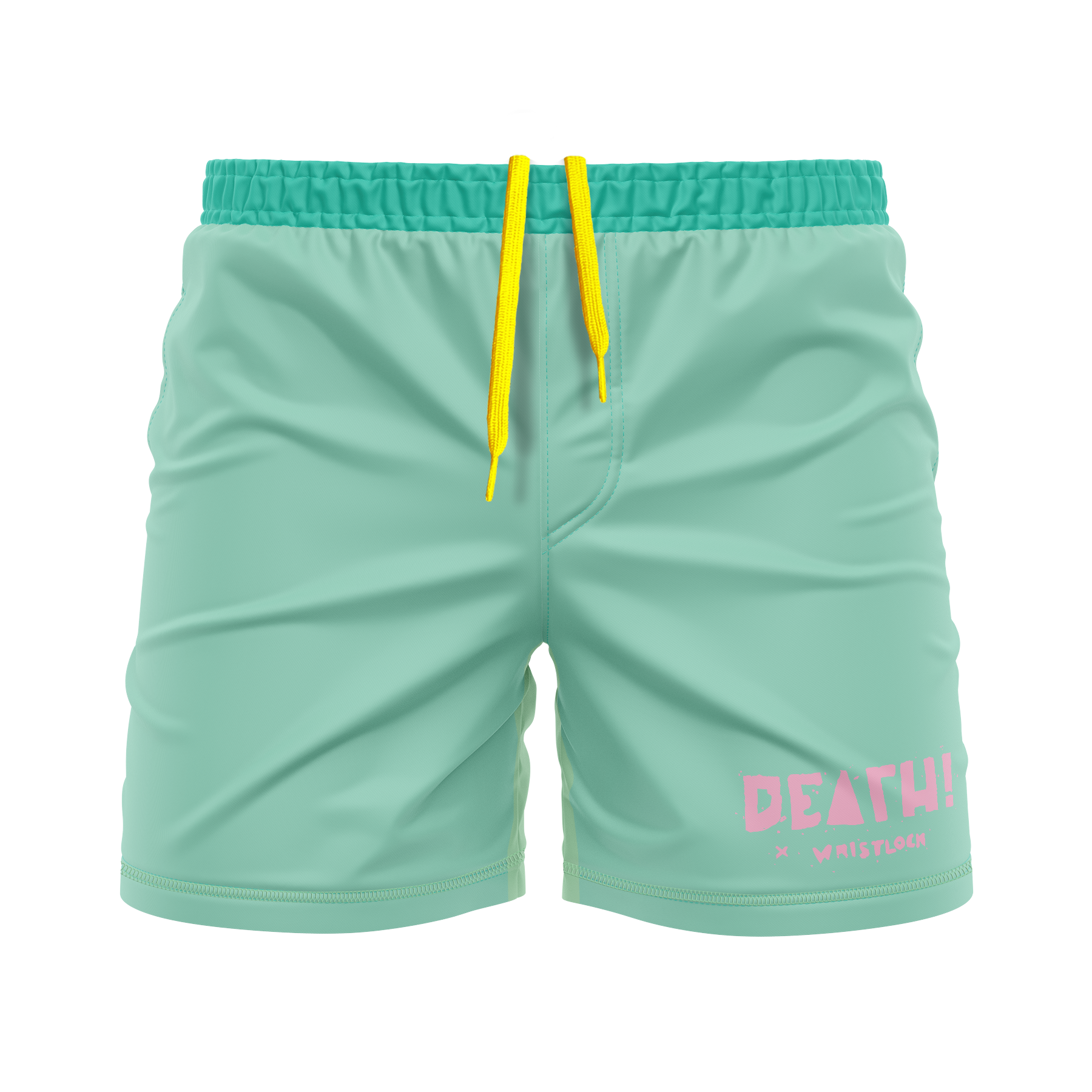 DxW: Pima Block men's FC shorts, carib.green/pink/yellow
