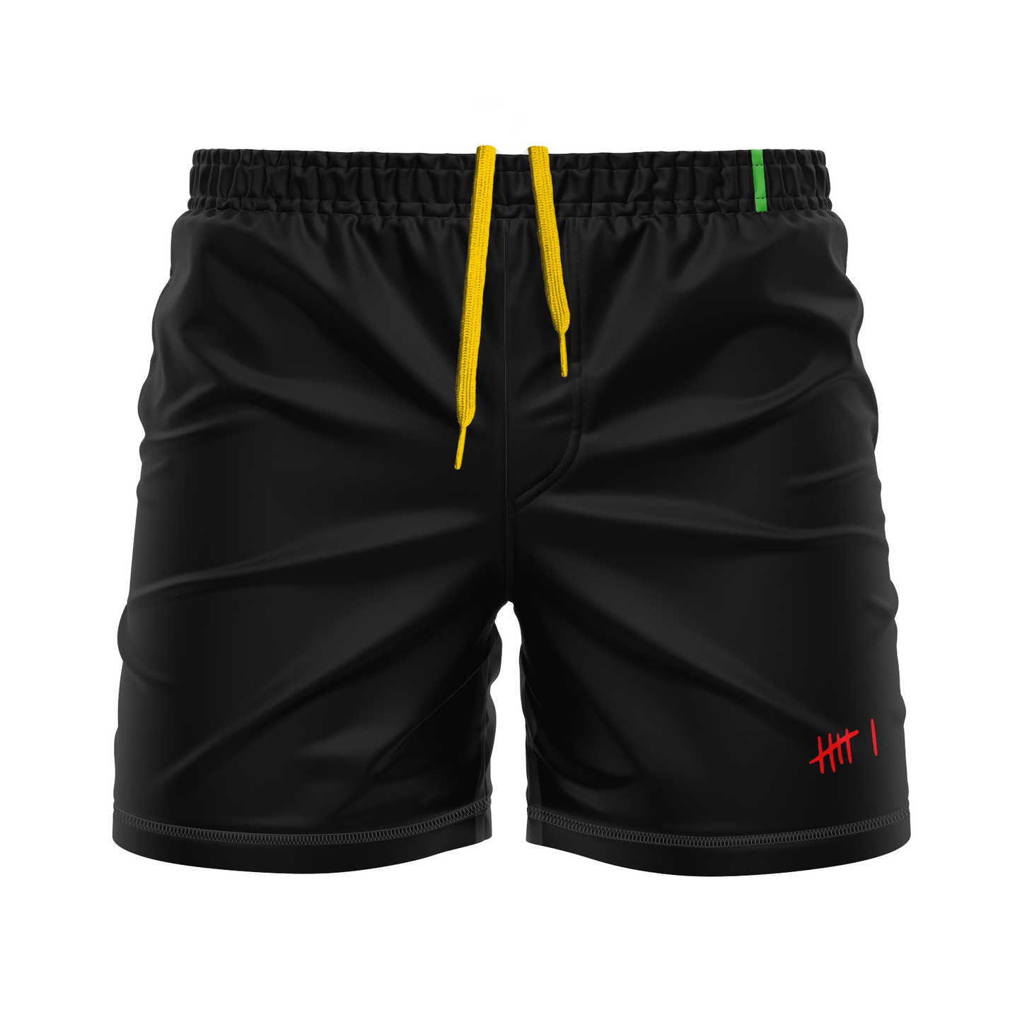 Tracker men's FC shorts, black / red / gold / green