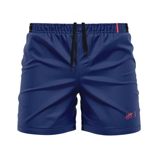 Tracker men's FC shorts, indigo / coral