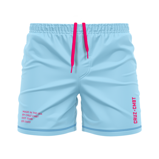 Base Collection men's FC shorts, light blue and pink