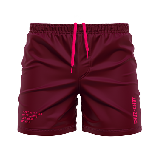 Base Collection men's FC shorts, maroon and pink