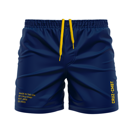 Base Collection men's FC shorts, light navy and athl. gold