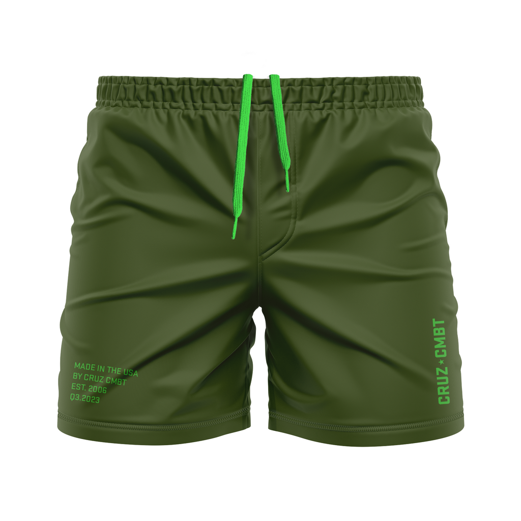 Base Collection men's FC shorts, o.d./neon green