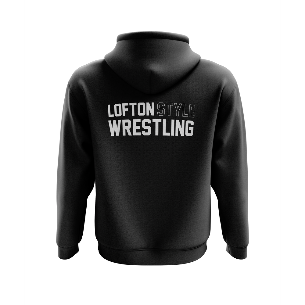Loftonstyle pullover hoodie LSW, white on black