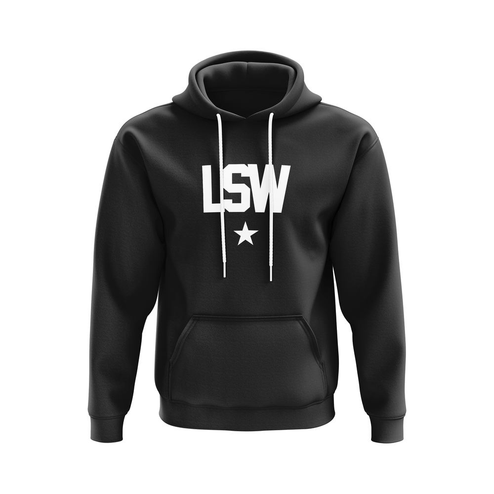 Loftonstyle pullover hoodie LSW, white on black