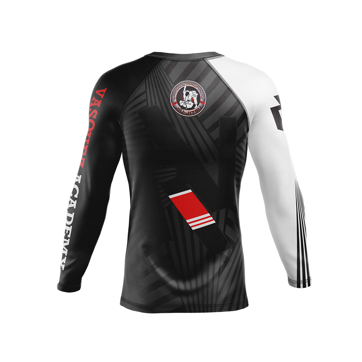 Vasquez Academy men's rash guard Ranked, white