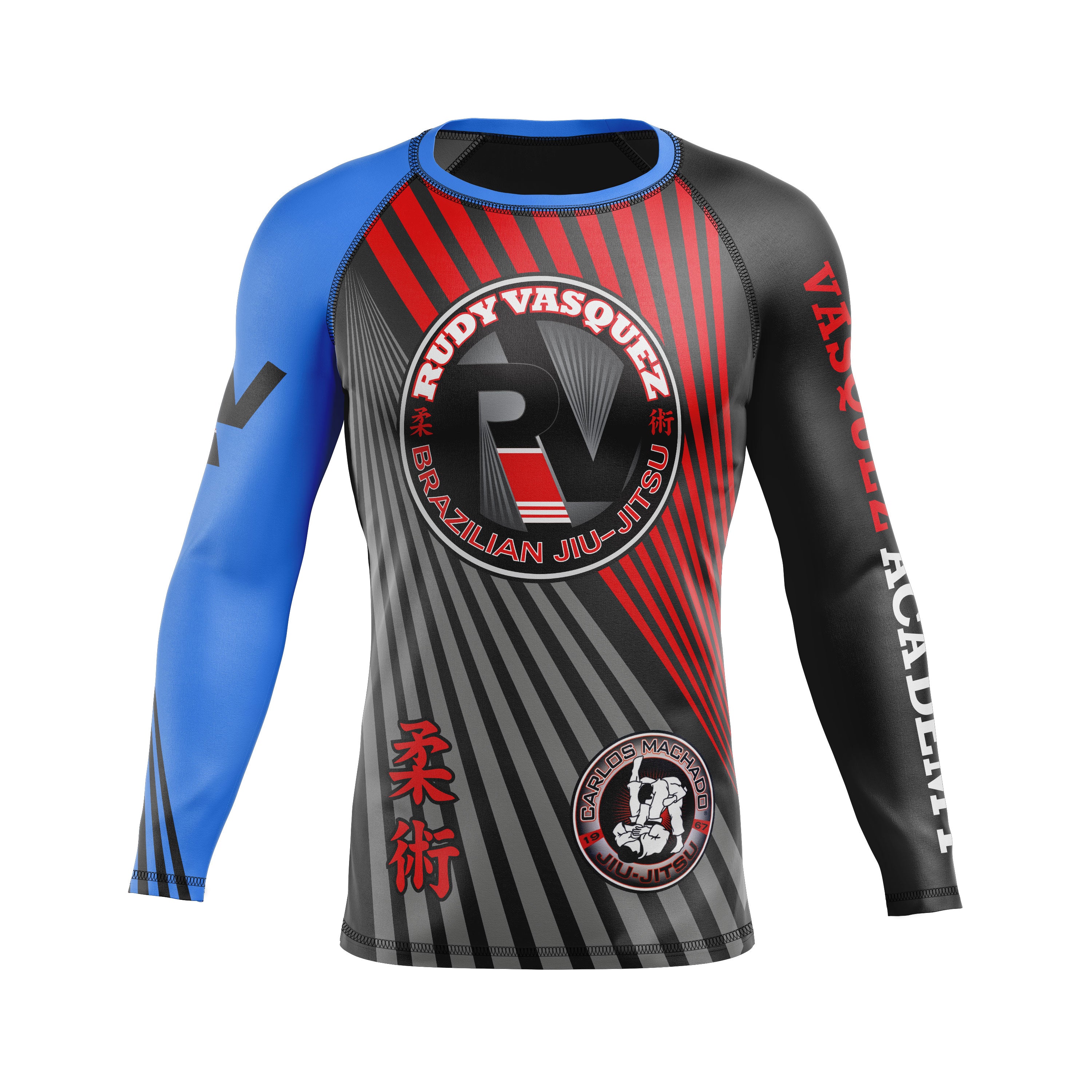 Vasquez Academy men's rash guard Ranked, blue
