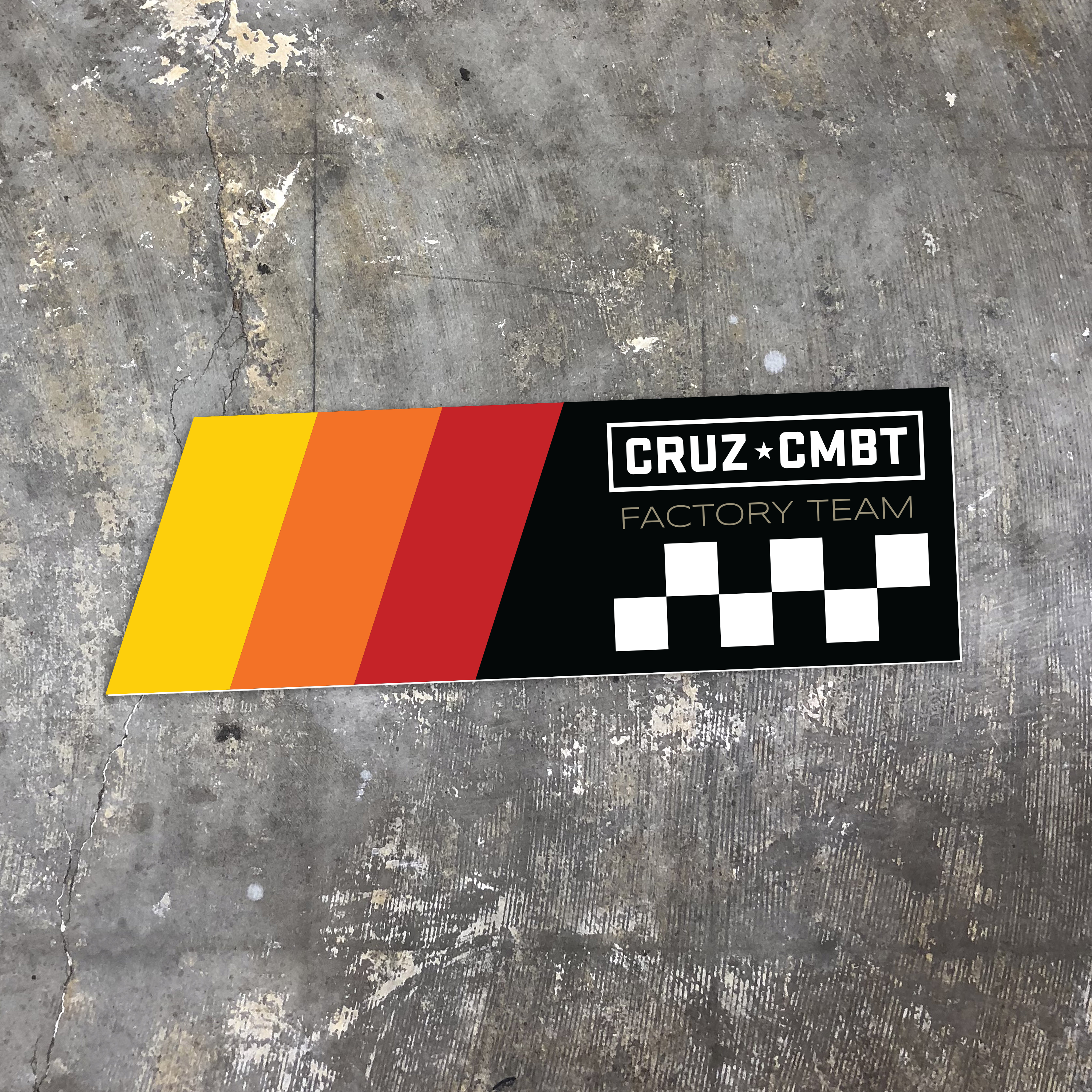 Factory Team sticker on concrete surface