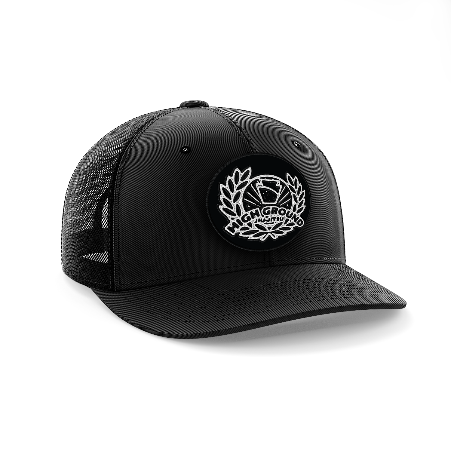 High Ground snapback trucker cap, black