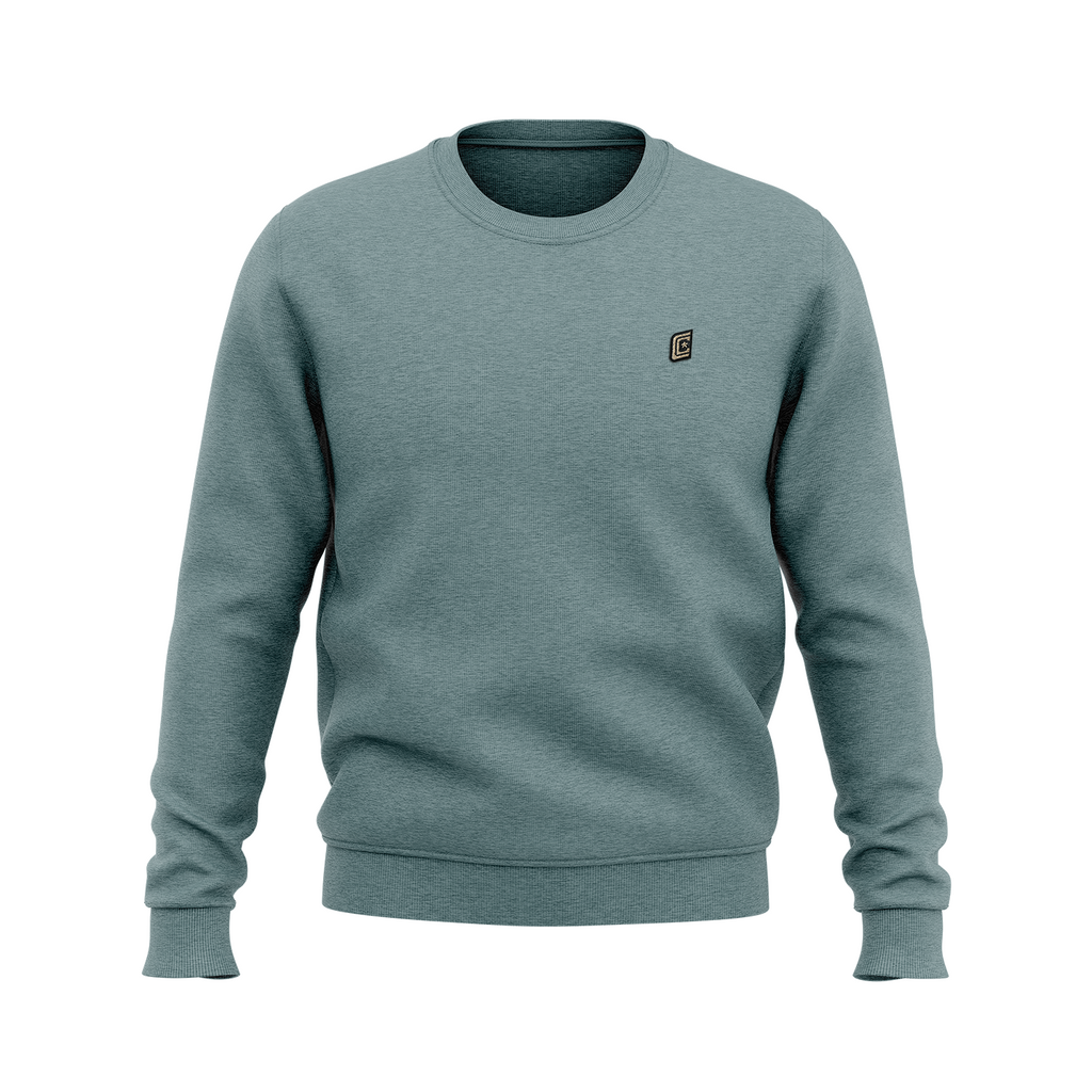 Double C's cotton crew sweatshirt, mosslight