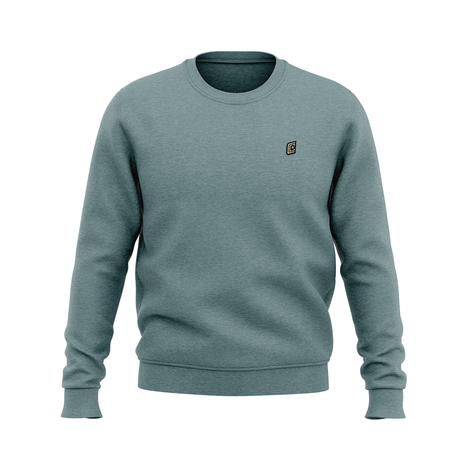 Double C's cotton crew sweatshirt, mosslight