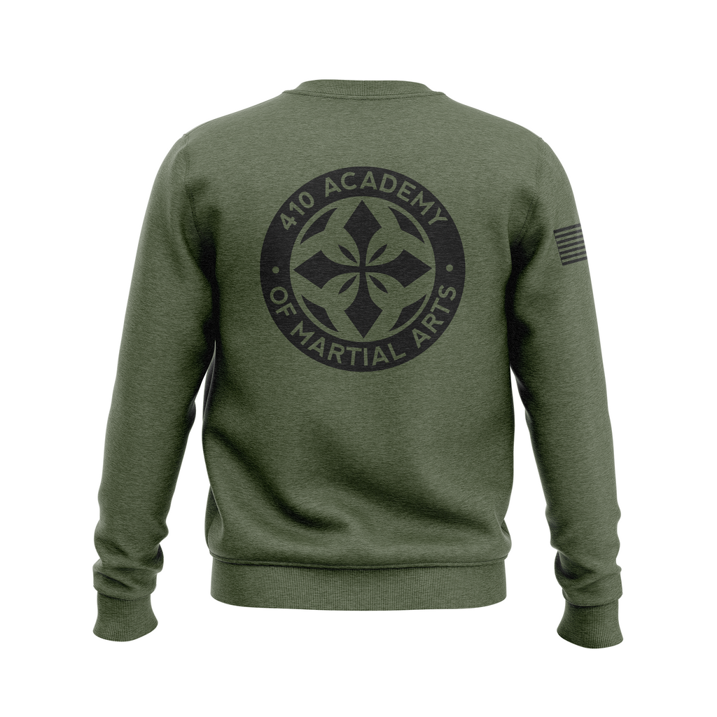 410 Academy crew sweatshirt Flag, o.d. green