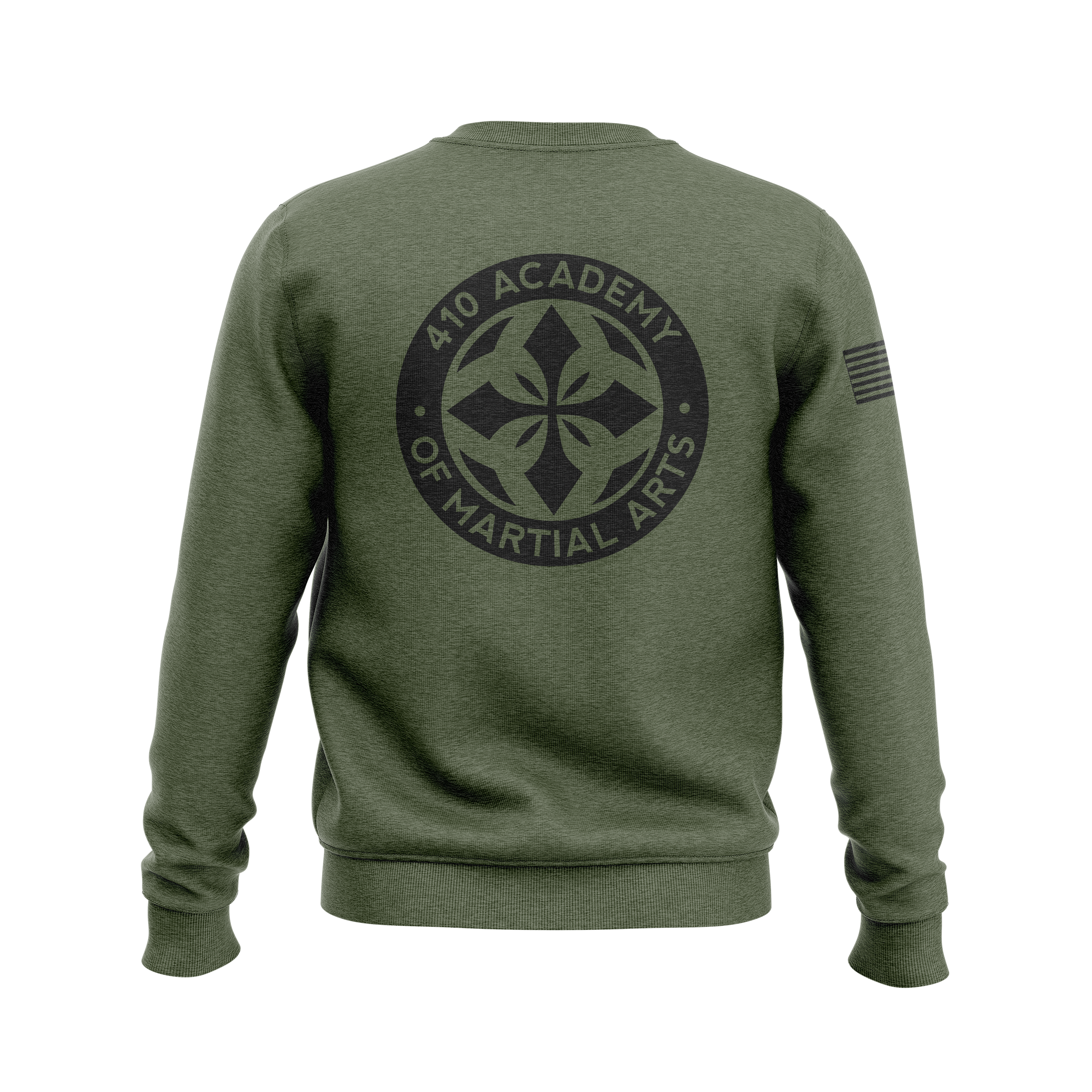 410 Academy crew sweatshirt Flag, o.d. green