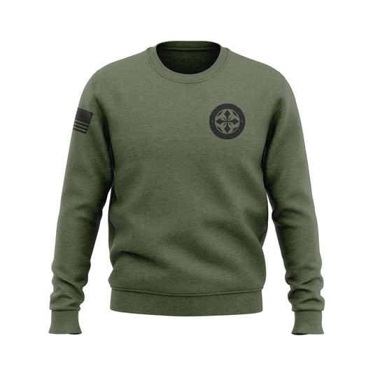 410 Academy crew sweatshirt Flag, o.d. green