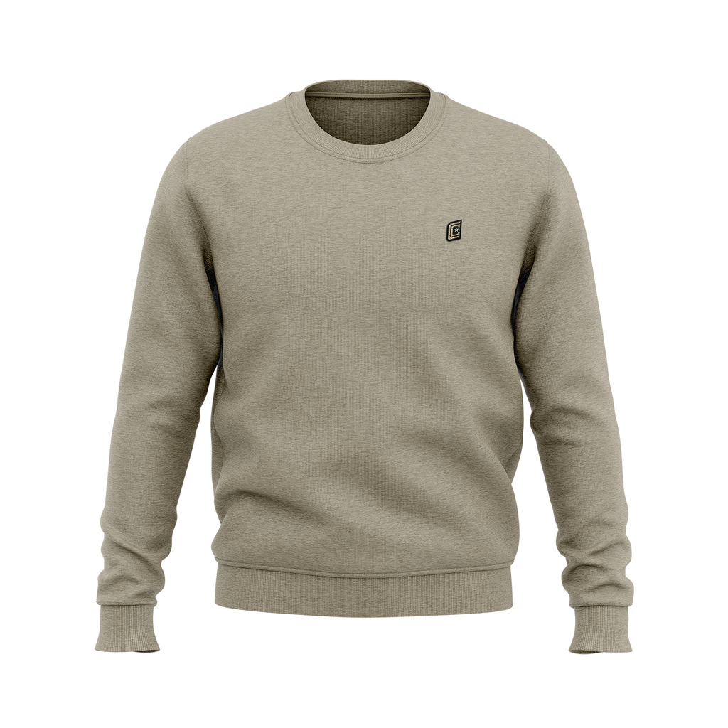 Double C's cotton crew sweatshirt, tan