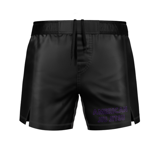 AJJ men's fight shorts The Staple, black and purple