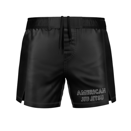 AJJ men's fight shorts The Staple, black and white