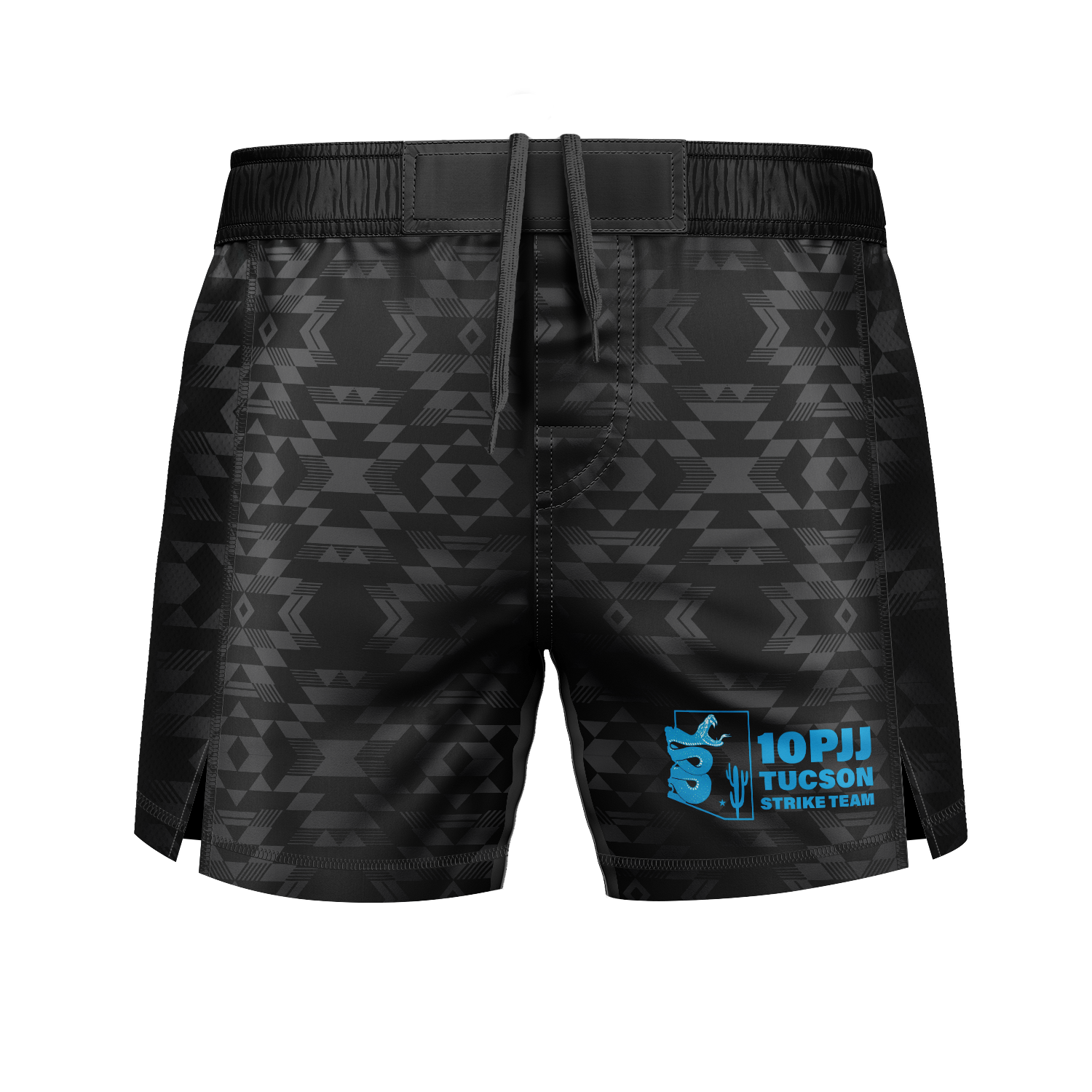 10P Tucson men's fight shorts Strike Team, teal on black