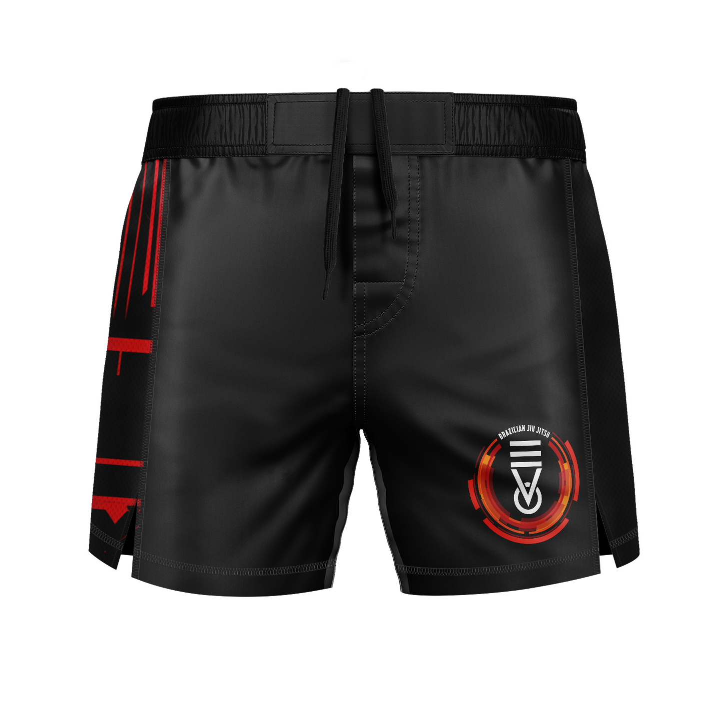 Evo BJJ fight shorts Ranked, black and red