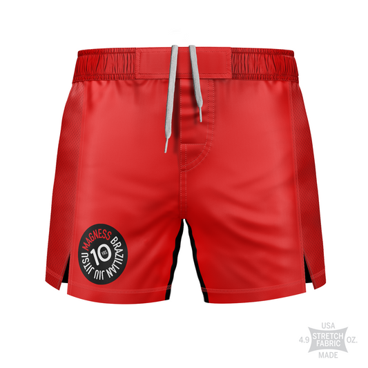 Magness Jiu JItsu men's fight shorts 10 Years, red