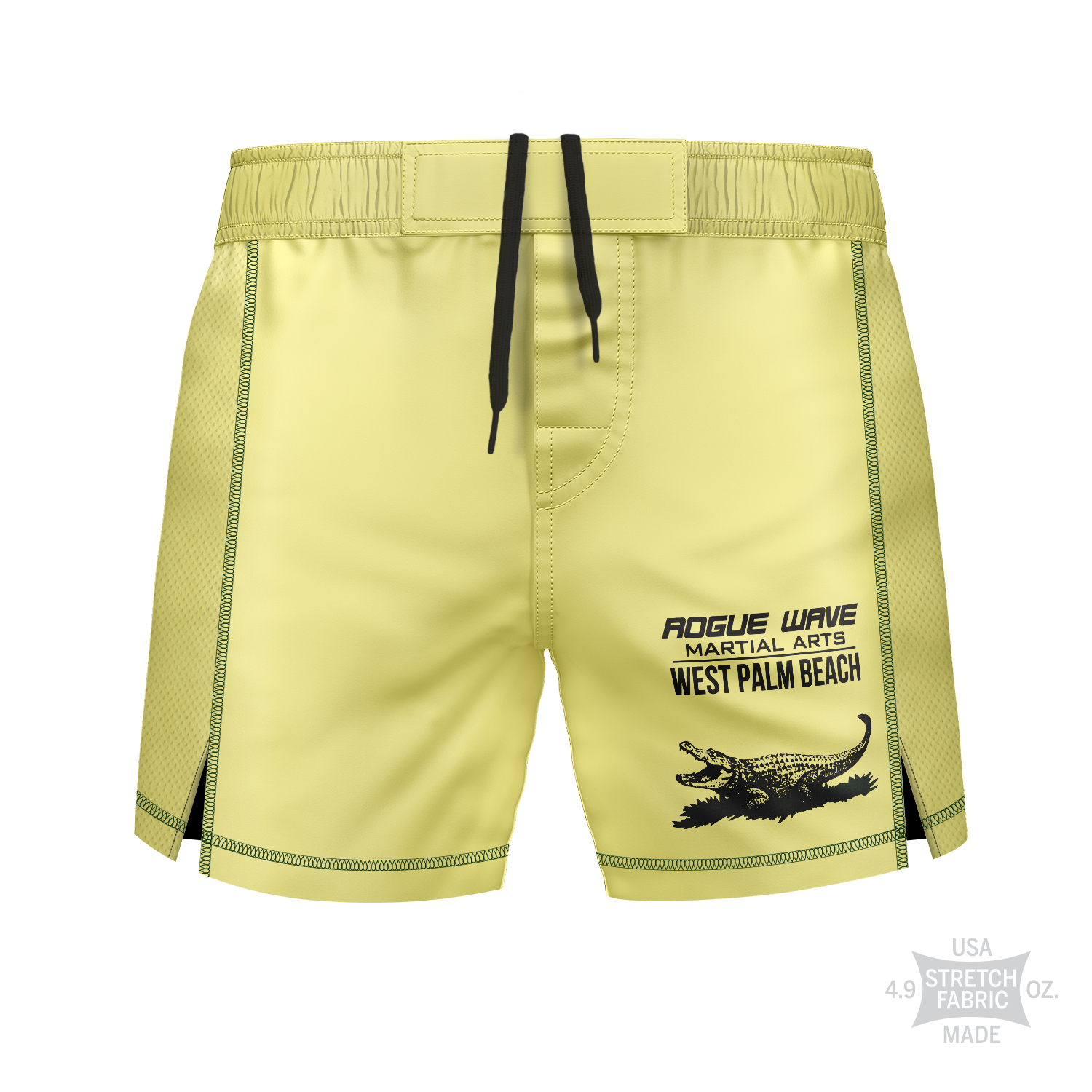 Rogue Wave men's fight shorts Vintage Gator, yellow