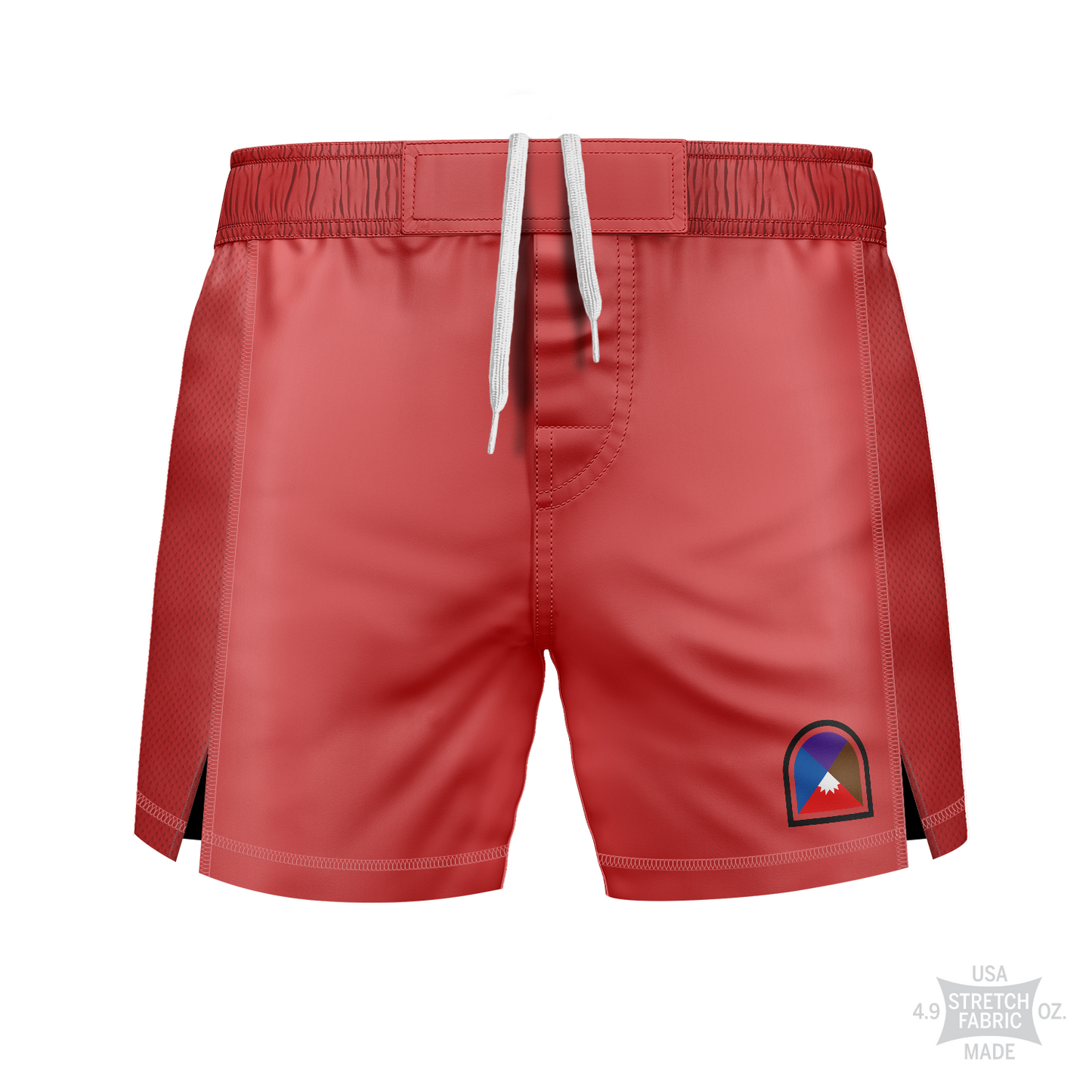 Death by Wristlock: Kimura National Park men's fight shorts, coral