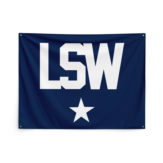 Loftonstyle Wrestling garage banner LSW, light navy
