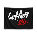 Lofton Style Wrestling garage banner Script, black