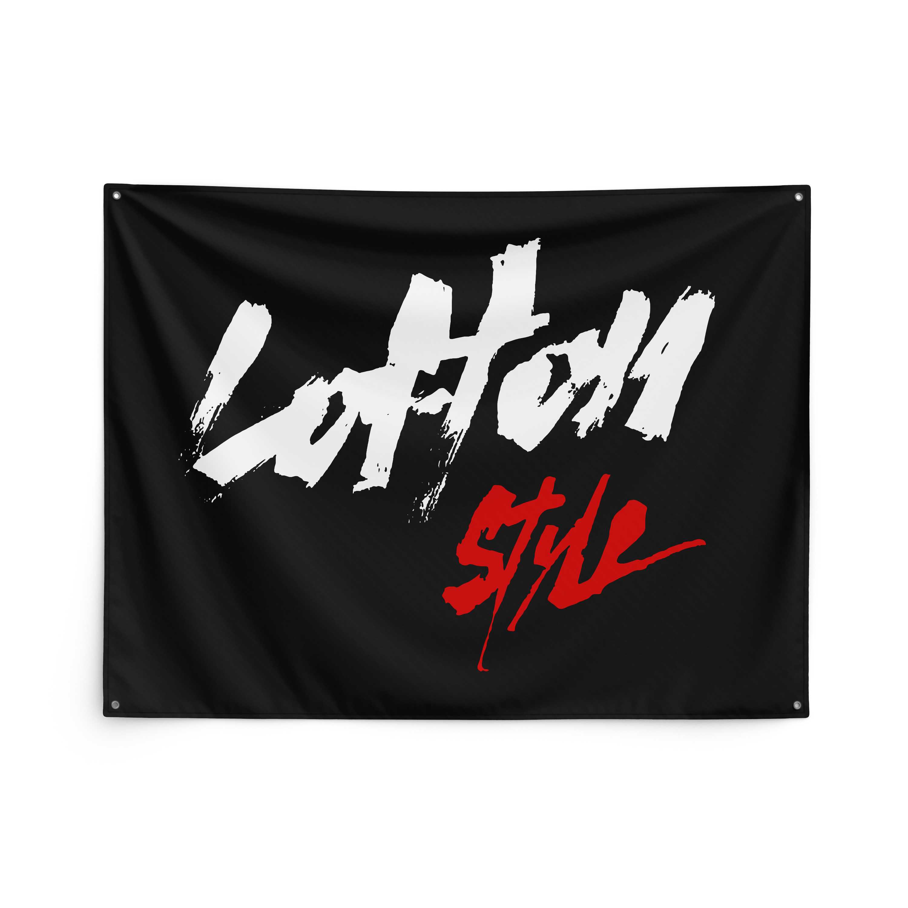 Lofton Style Wrestling garage banner Script, black
