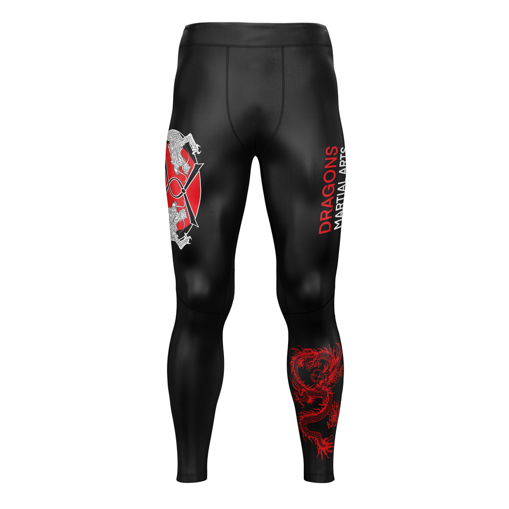 Dragons Martial Arts men's grappling tights Dragon Series, black