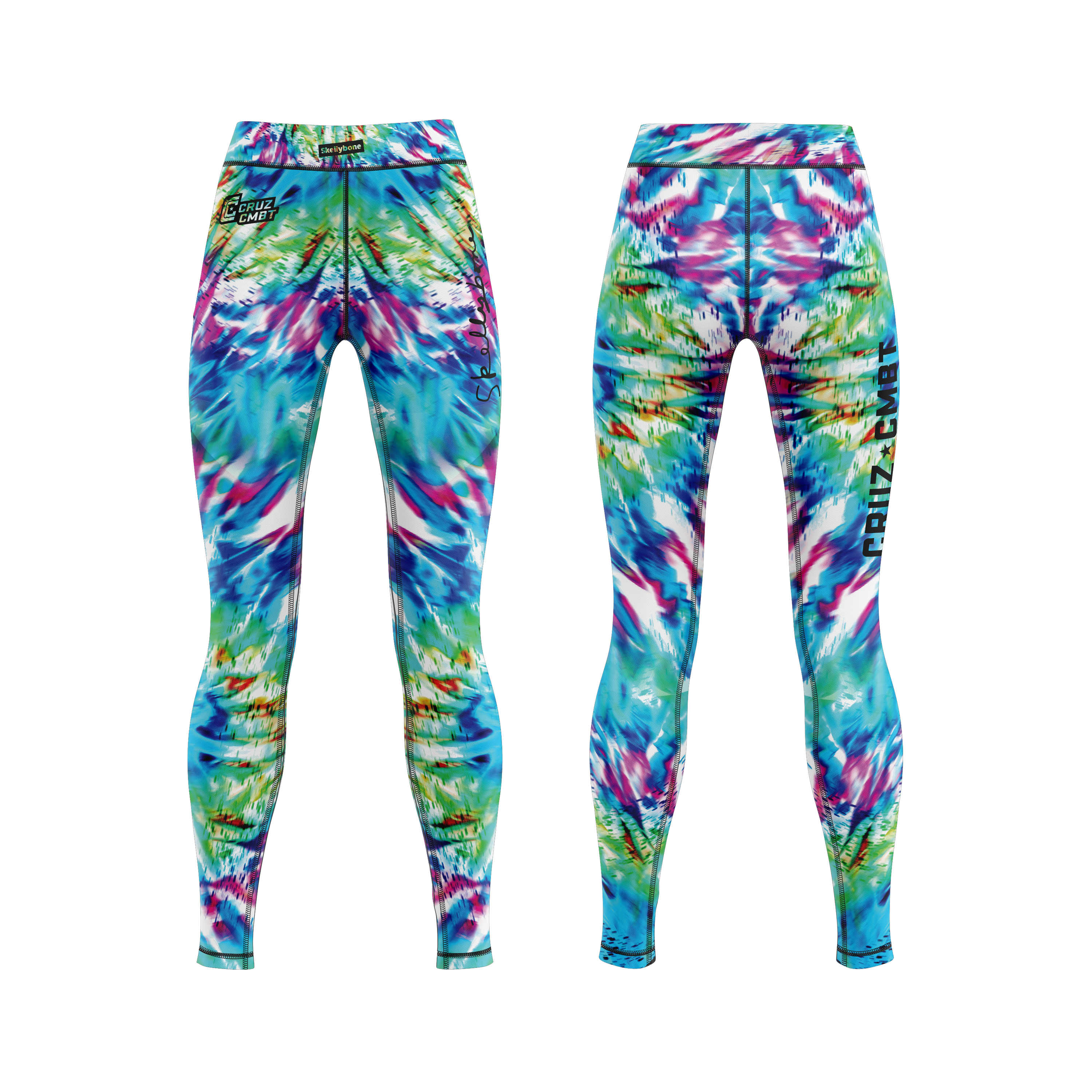 Skellybone Halcyon Spectra women's grappling tights, tie-dye
