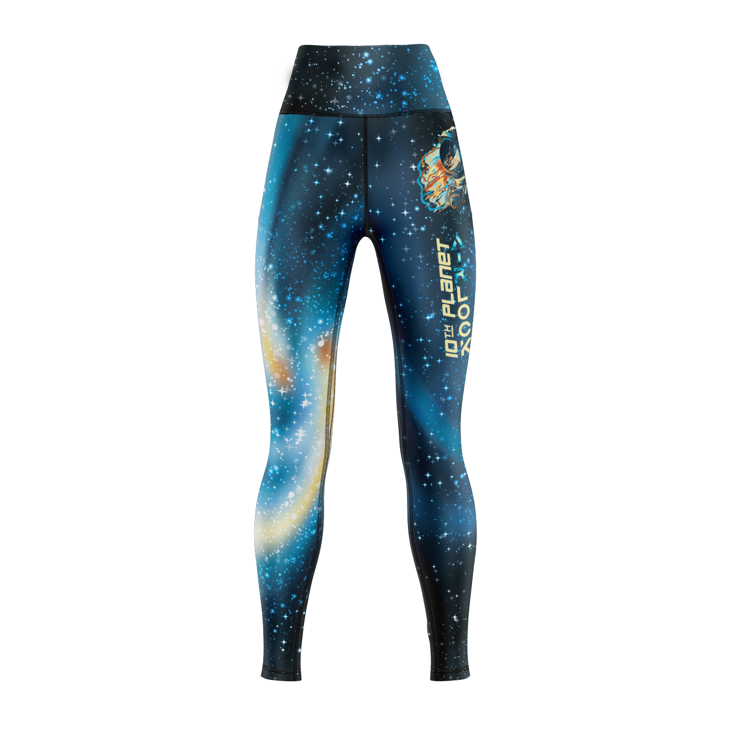 10P Airlock BJJ women's high-waist grappling tights Galaxy, blue