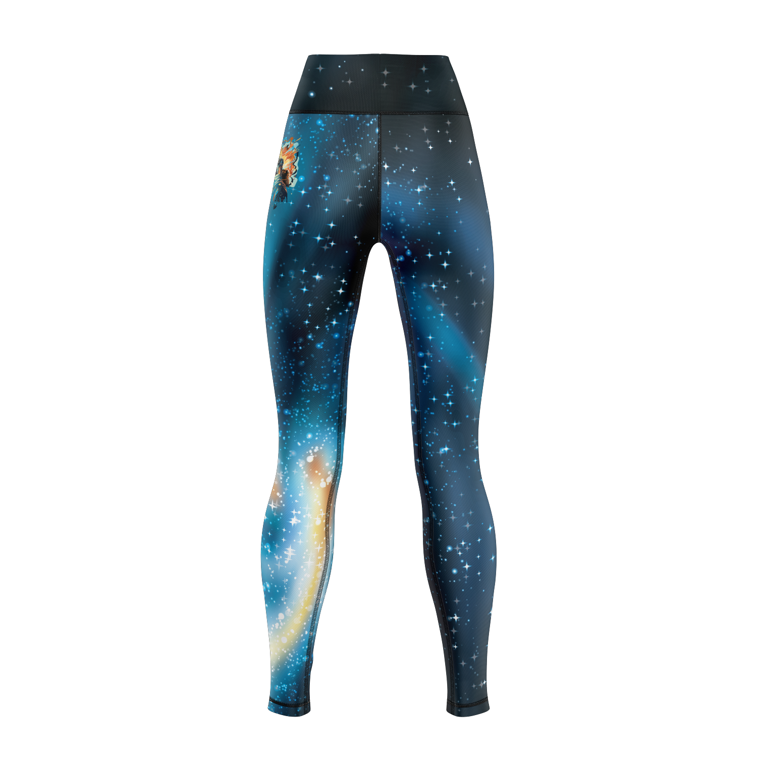 10P Airlock BJJ women's high-waist grappling tights Galaxy, blue