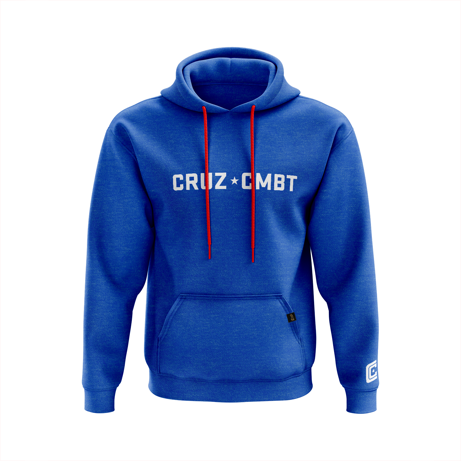 Slab tri-blend pullover hoodie, royal/white/red